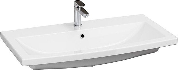 Мебель для ванной Marka One Mix 80Н с 3 ящиками, белый глянец, ручки рейлинг фото 4