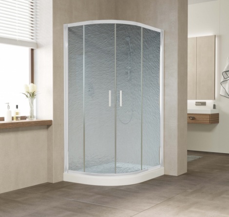 Душевой уголок Vegas Glass ZS-F 110*90 01 02 профиль белый, стекло шиншилла фото 2