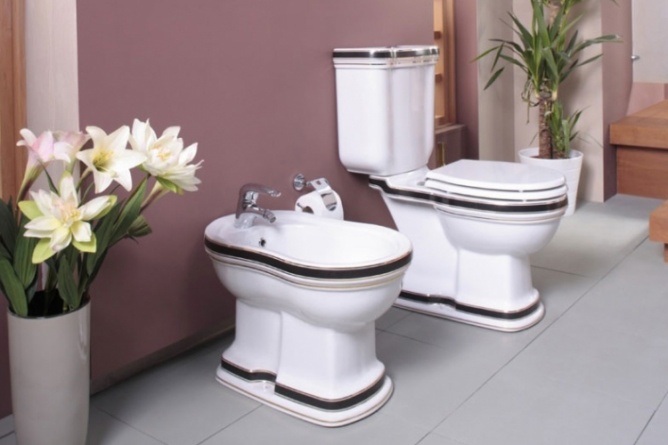 Унитаз напольный Creavit Klasik KL310-OK с биде, крокодил фото 3