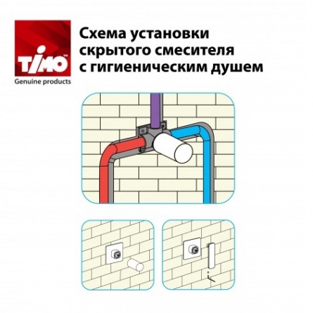 Гигиенический душ Timo Torne 4389/03SM со смесителем, С ВНУТРЕННЕЙ ЧАСТЬЮ фото 4