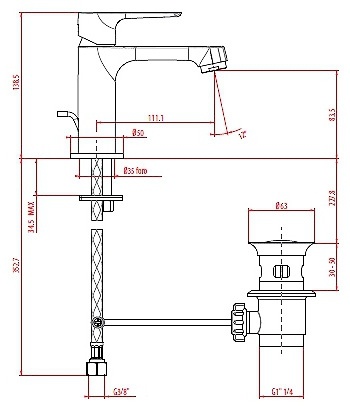 Смеситель Gattoni H2OMIX 3000 3041C0 для раковины фото 4