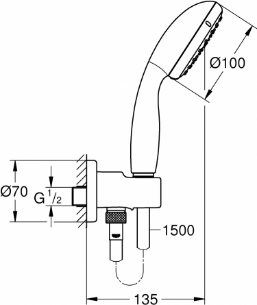 Душевой гарнитур Grohe New Tempesta 26406001 фото 2