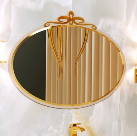 Зеркало La Beaute Charante 100 бежевое, декор золото фото 1
