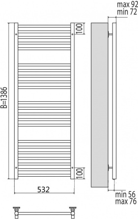 Полотенцесушитель электрический Terminus Аврора П27 500*1386 фото 3