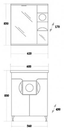 Мебель для ванной Onika Флорена-Квадро 60 белая фото 6