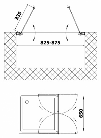 Душевая дверь в нишу Vegas Glass E2P 0085 09 10 стекло сатин, 85 фото 4