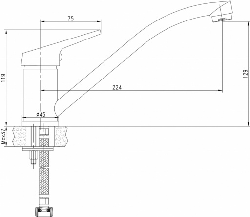 Смеситель Aquanet Round Handle SD90705 для кухонной мойки фото 3