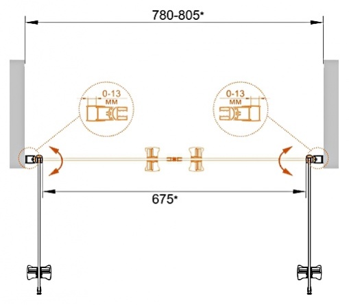 Душевая дверь в нишу Cezares Eco B-2-80-P-Cr стекло punto фото 6