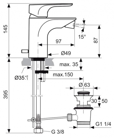 Смеситель Ideal Standard Strada  для биде фото 2