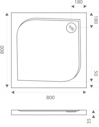Поддон для душа Good Door Квадро 80x80 фото 2