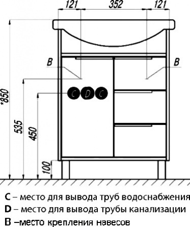 Мебель для ванной Акватон Рико 65 белая, ясень фабрик фото 9