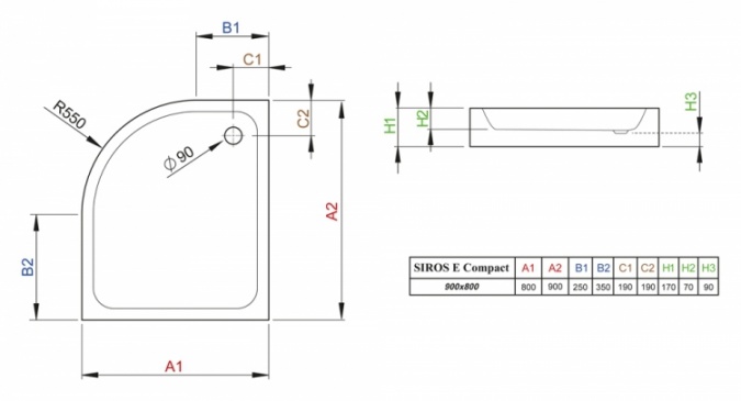Поддон для душа Radaway Siros E90x80 compact R фото 3