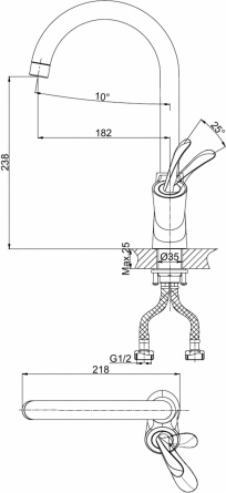Смеситель D&K Baciano DA1032441 для кухонной мойки фото 3