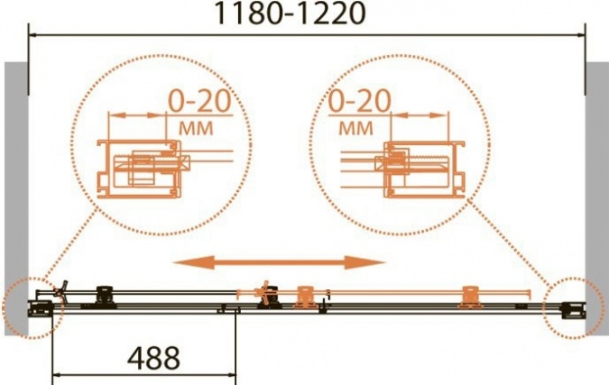 Душевая дверь в нишу Cezares Relax BF-1-120-P-Bi стекло punto фото 4