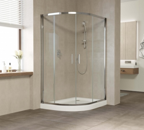 Душевой уголок Vegas Glass ZS-F 120*100 08 01 профиль глянцевый хром, стекло прозрачное фото 2