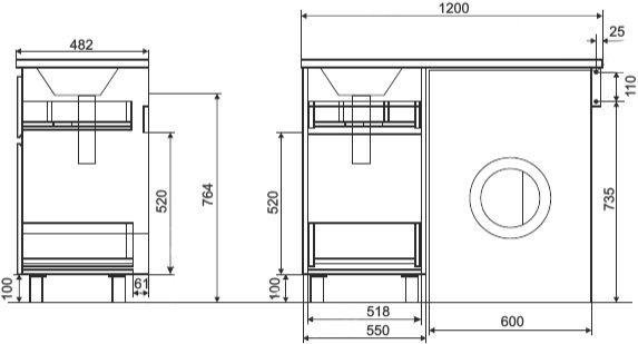 Мебель для ванной Эстет Dallas Luxe 120 напольная, 2 ящика, L фото 10