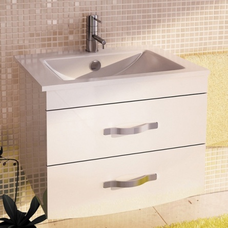 Мебель для ванной Comforty Лаура 75-2 белый глянец фото 3