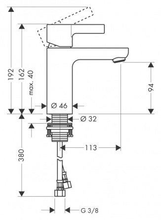 Смеситель Hansgrohe Metris S  для раковины фото 2