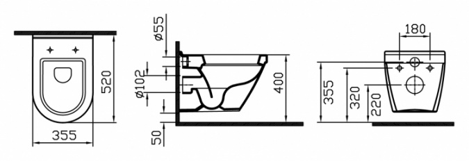 Унитаз подвесной VitrA S50 (52 см) фото 4
