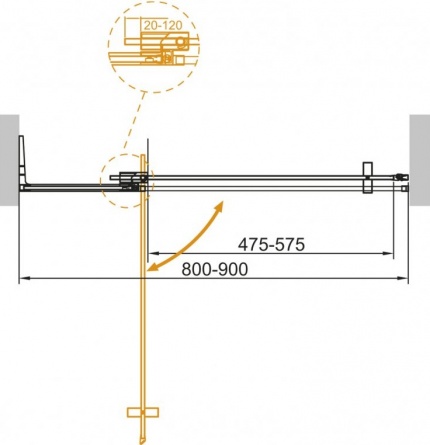 Душевая дверь в нишу Cezares Slider B 1 80/90 C Cr фото 3