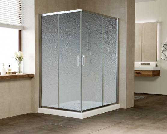 Душевой уголок Vegas Glass ZA-F 0120*110 08 02 профиль глянцевый хром, стекло шиншилла фото 2