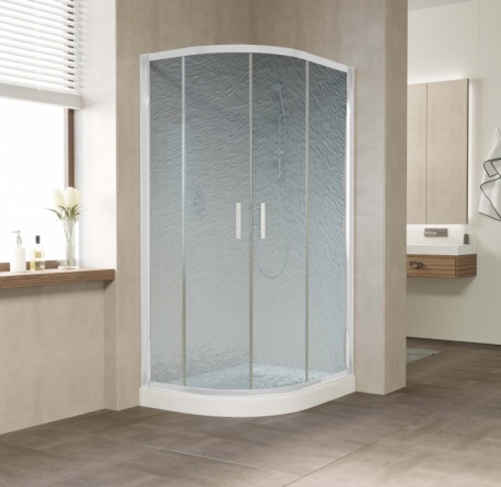 Душевой уголок Vegas Glass ZS-F 100*80 01 02 профиль белый, стекло шиншилла фото 2