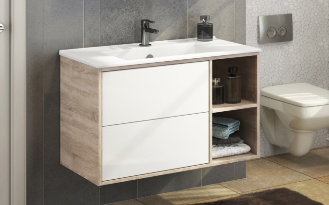 Мебель для ванной Comforty Гамбург 90 дуб сонома фото 3