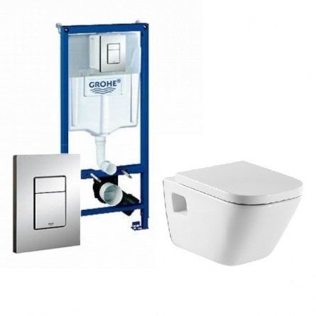 Комплект инсталляция Grohe Rapid SL + унитаз Roca The Gap + крышка 