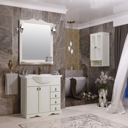 Мебель для ванной Opadiris Клио 80 напольная, слоновая кость фото 1