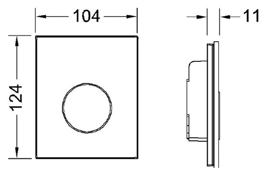 Кнопка смыва Tece Loop Urinal  черное стекло, кнопка белая фото 2