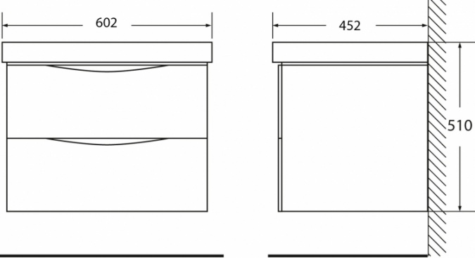 Тумба для комплекта BelBagno Fly 60 rovere grigio фото 4