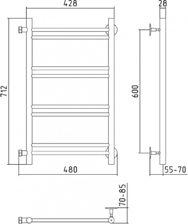 Полотенцесушитель водяной Стилье Версия-Б1 60x40 фото 2