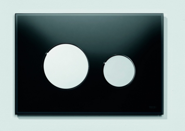 Кнопка смыва Tece Loop  черное стекло, кнопка хром фото 2