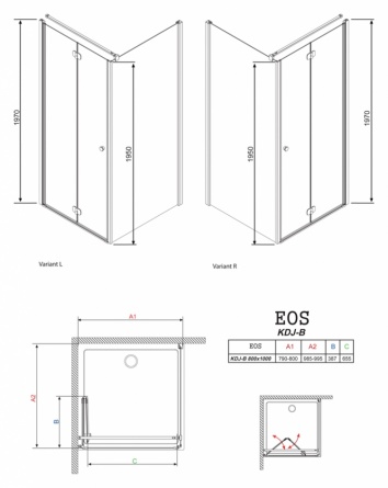 Душевой уголок Radaway EOS KDJ-B 80x100 интимато L фото 4