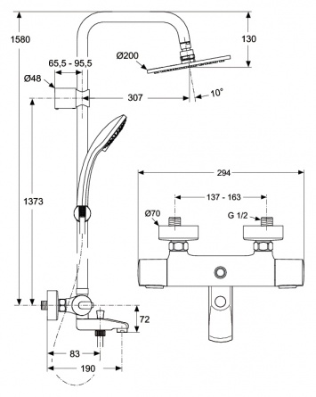 Душевая стойка Ideal Standard IdealRain Pro фото 3