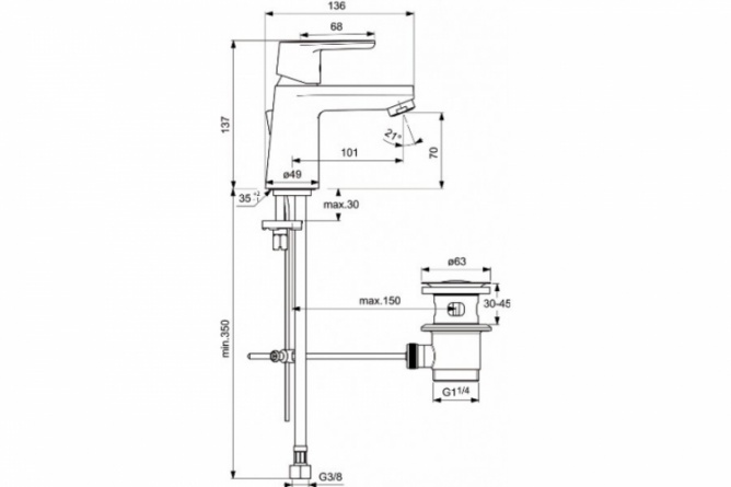 Смеситель для раковины Ideal Standard Vito фото 2
