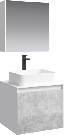 Мебель для ванной Aqwella 5 stars Mobi 60 белая, бетон светлый фото 1