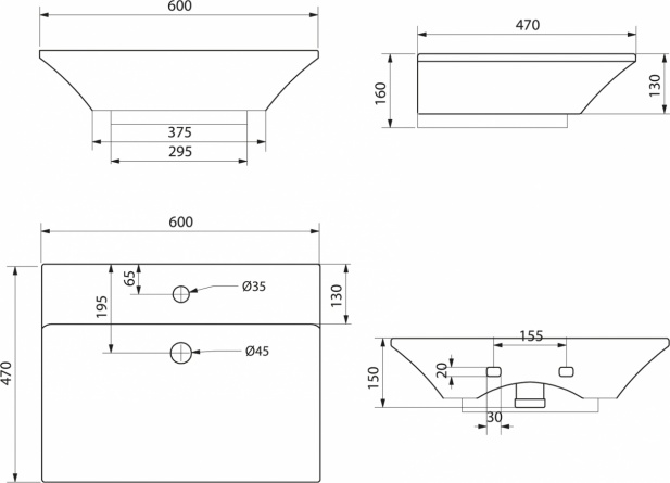 Раковина BelBagno Regina BB104L фото 3