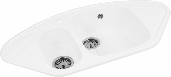 Мойка кухонная AquaGranitEx M-14 белая фото 2