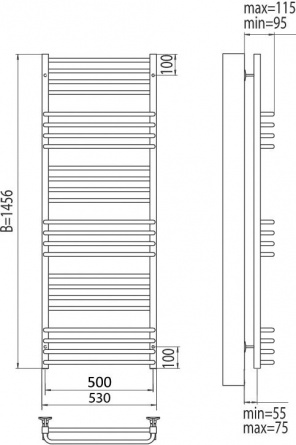 Полотенцесушитель электрический Terminus Соренто П24 500*1456 фото 3