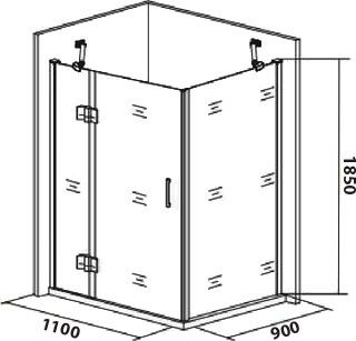 Душевой уголок Good Door Saturn WTW+SP левый 110х90х185 см фото 4