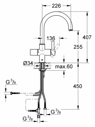 Смеситель Grohe Blue  для кухонной мойки фото 3