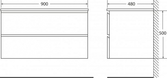 Тумба для комплекта BelBagno Luce 90 stucco cemento leggero фото 4