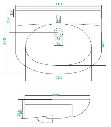 Раковина Santek Лидия 70 WH110210 полувстраиваемая фото 5