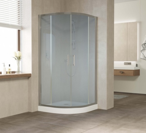 Душевой уголок Vegas Glass ZS 110 07 10 профиль матовый хром, стекло сатин фото 2