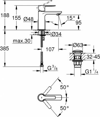 Смеситель Grohe Lineare 23791DC1 для раковины фото 3