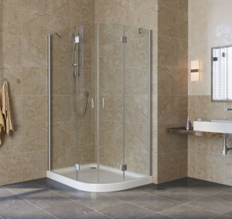 Душевой уголок Vegas Glass AFS-F Lux 120*80 07 01 L профиль матовый хром, стекло прозрачное фото 2