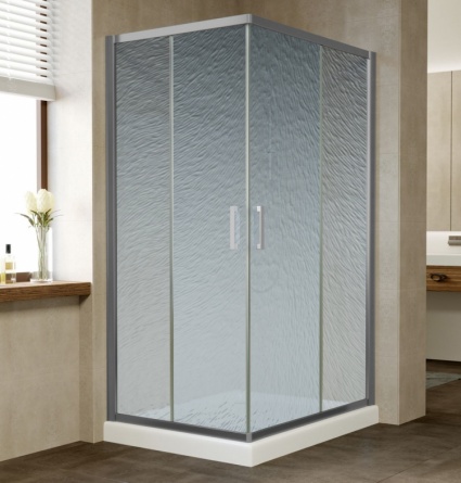 Душевой уголок Vegas Glass ZA-F 100*80 07 02 профиль матовый хром, стекло шиншилла фото 1