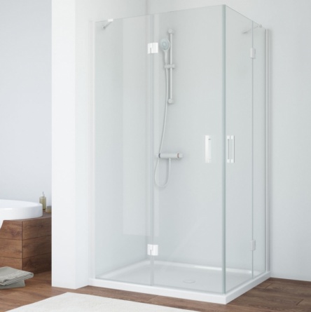 Душевой уголок Vegas Glass AFA-F 100*80 01 01 L профиль белый, стекло прозрачное фото 1