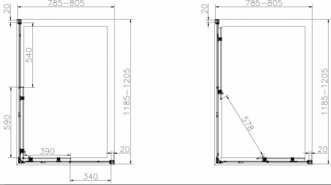 Душевой уголок Cezares Relax AH-2-120/80-P-Bi стекло punto фото 3